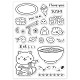 GLOBLELAND Oriental Style Clear Stamps Ramen Sushi Lucky Cat Silicone Clear Stamp Seals for Cards Making DIY Scrapbooking Photo Journal Album Decoration DIY-WH0167-56-748-6