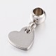 Mixed Shape 304 Stainless Steel European Large Hole Dangle Charms PALLOY-JF00032-2