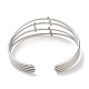 304 Stainless Steel Multi Line Cuff Bangles for Women BJEW-L682-006P-2