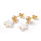 Synthetic Shell Star Pendant Double Layer Necklaces and Dangle Stud Earrings SJEW-F217-01B-G-3