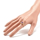 Овальные кольца на пальцы с натуральным аметистом RJEW-JR00441-01-3