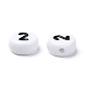 Mix Numbers White Flat Round Acrylic Beads X-PB9111-4