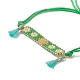 Handmade Japanese Seed Rectangle with Flower Link Braided Bead Bracelet BJEW-MZ00014-01-2