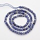 Facettes rondes tache bleue naturelle perles de jaspe G-E302-074-4mm-2