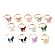 Adjustable Brass Micro Pave Clear Cubic Zirconia Finger Rings RJEW-I072-01B-1