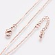 Long-Lasting Plated Brass Link Chain Necklaces NJEW-K112-01RG-NF-1