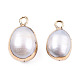 Pendentifs de perle keshi perle baroque naturelle galvanoplastie PEAR-N021-11-3