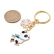 Porte-clés pendentif en émail en alliage de flocon de neige et de panda KEYC-JKC00630-01-2