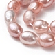 Hebras de perlas ovaladas de agua dulce cultivadas naturales PEAR-R015-43-3