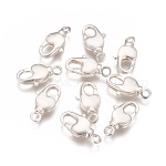 Brass Swivel Lobster Claw Clasps, Swivel Snap Hook, Long-Lasting Plated, Matte Silver Color, 17x9x3.5mm, Hole: 2mm