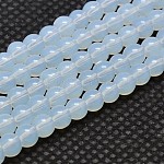 Round Opalite Beads Strands, Grade AA, White, 8mm, Hole: 1mm, about 50pcs/strand, 15 inch