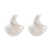 Brass Micro Pave Cubic Zirconia Ear Studs EJEW-P268-04P