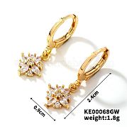 Модные серьги-кольца с инкрустацией из циркония в меди UQ9075-7