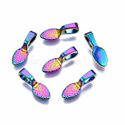 Rainbow Color Alloy Glue-on Flat Pad Bails for Pendant Making PALLOY-N163-097-NR