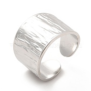 304 Stainless Steel Textured Wide Band Open Cuff Ring for Women RJEW-F131-08P