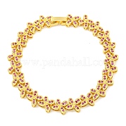 Gestellplattierung Messing Pavé Zirkonia Schmetterling Link Armbänder für Frauen BJEW-B110-05G-02