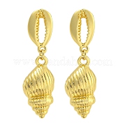 Серьги-гвоздики из латуни с покрытием из ракушек EJEW-I313-06G