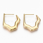 Brass Half Hoop Earrings KK-R117-023-NF