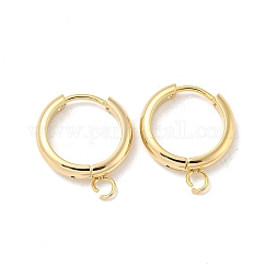201 orecchini a cerchio huggie in acciaio inossidabile, con anello orizzontale e perno in acciaio chirurgico inossidabile 316, vero placcato oro 24k, 13x3mm, Foro: 2.5 mm, pin: 1 mm.