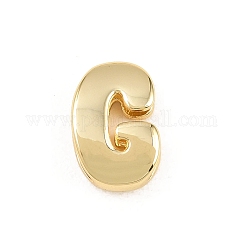 Perles en laiton, Plaqué longue durée, crémaillère plaquage, sans plomb et sans cadmium, véritable 18k plaqué or, lettre g, 13.5x9x4.5mm, Trou: 11x3mm