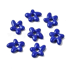 Abalorios de colores vario hechos a mano, flor, azul, 18x17x4mm, agujero: 3.7 mm