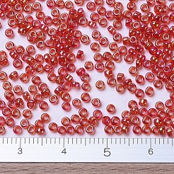 MIYUKIラウンドロカイユビーズ  日本製シードビーズ  （rr254)透明な赤ab  11/0  2x1.3mm  穴：0.8mm  約1100PCS /ボトル  10 G /ボトル&nbsp;SEED-JP0008-RR0254