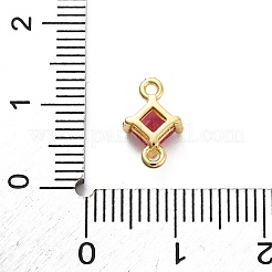 Подвески-коннекторы из латуни с кубическим цирконием в форме ромба&nbsp;KK-F894-12G-03