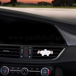 Supporto per telefono da auto in plastica ovale con fiore&nbsp;AJEW-WH0709-504A