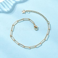 Браслеты-цепочки из латуни для скрепок для женщин&nbsp;BJEW-JB12804