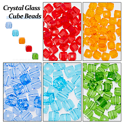 150шт 5 цвета прозрачные стеклянные бусины GLAA-FH0001-80