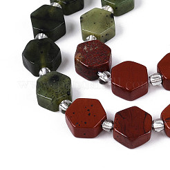 Нити бусин из натурального канадского нефрита G-T144-17B-01