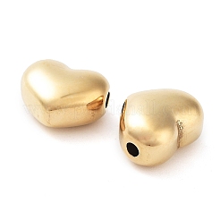 304ステンレススチールチャーム  ハートチャーム  14KGP本金メッキ  8.5x10x5.5mm  穴：1.2mm&nbsp;STAS-L022-285G-B