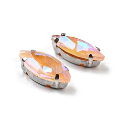 Moka fluorescent(mi) oeil de cheval coudre sur strass&nbsp;GGLA-R043-01B-P03