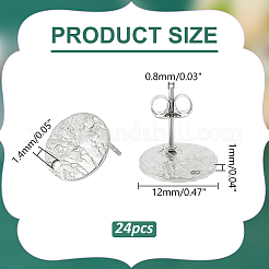 24 шт. фурнитура для сережек-гвоздиков из нержавеющей стали 304&nbsp;STAS-LP0001-16