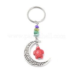 Окрашенный синтетический брелок в виде черепахи бирюзового цвета&nbsp;KEYC-JKC00492