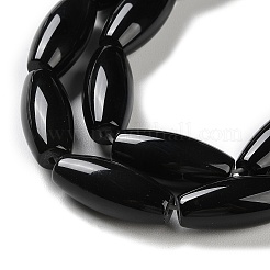 Natürliche schwarze Onyx-Achat-Perlenstränge&nbsp;G-NH0019-C05-14