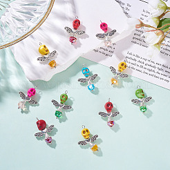 Подвески из синтетической бирюзы и стекла в виде черепа ангела&nbsp;PALLOY-TAC0115