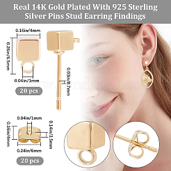 10 пара латунных сережек-гвоздиков&nbsp;KK-BBC0011-31