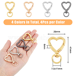 16 шт. 4-х цветные застежки-крючки из цинкового сплава в форме сердца FIND-DC0004-52