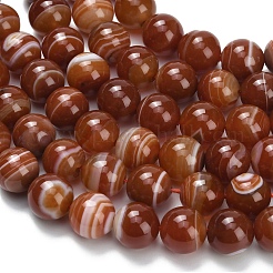 Натуральные полосатые агатовые бусы&nbsp;G-L642-B04-10mm