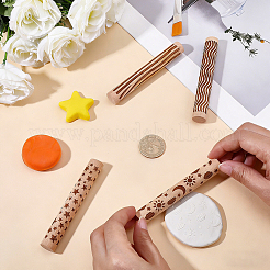 4 rullo per texture in argilla con manico in legno in 4 stili&nbsp;TOOL-CN0001-08