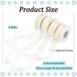 9м полиэстеровые шифоновые ленты с горячим тиснением в виде звезд OCOR-WH20018-11C
