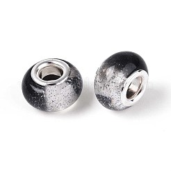 Прозрачные европейские бусины-рондель из смолы&nbsp;RESI-N044-02A