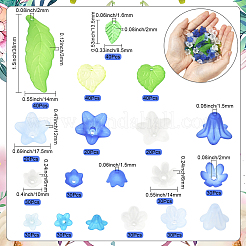 15 Stil Blume & Blatt transparent Acryl Perlen Kappen & Anhänger Zubehörse Kits&nbsp;DIY-SC0003-33