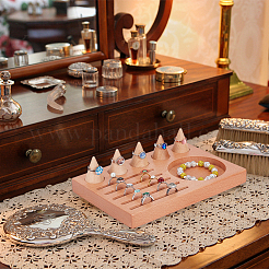 Деревянные стенды кольца пальца&nbsp;RDIS-WH0009-020