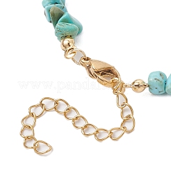 Браслеты на ногу из натурального окрашенного хаулита и стеклянных бусин AJEW-AN00682-03