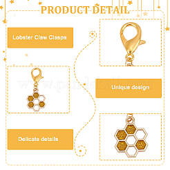 30 шт. 5 стиля подвеска из эмалевого сплава золотистого тона&nbsp;HJEW-GO00110