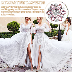 4 шт. цветочный сплав со стеклянными зажимами для обуви со стразами&nbsp;AJEW-FG0003-64C