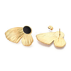 Серьги-гвоздики из нержавеющей стали 304 с эмалью&nbsp;EJEW-T047-33G-A