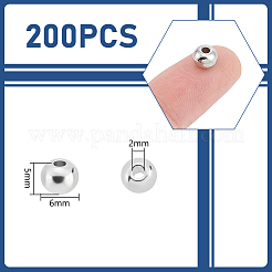 Круглые разделительные бусины из нержавеющей стали 304 STAS-UN0058-86C-P